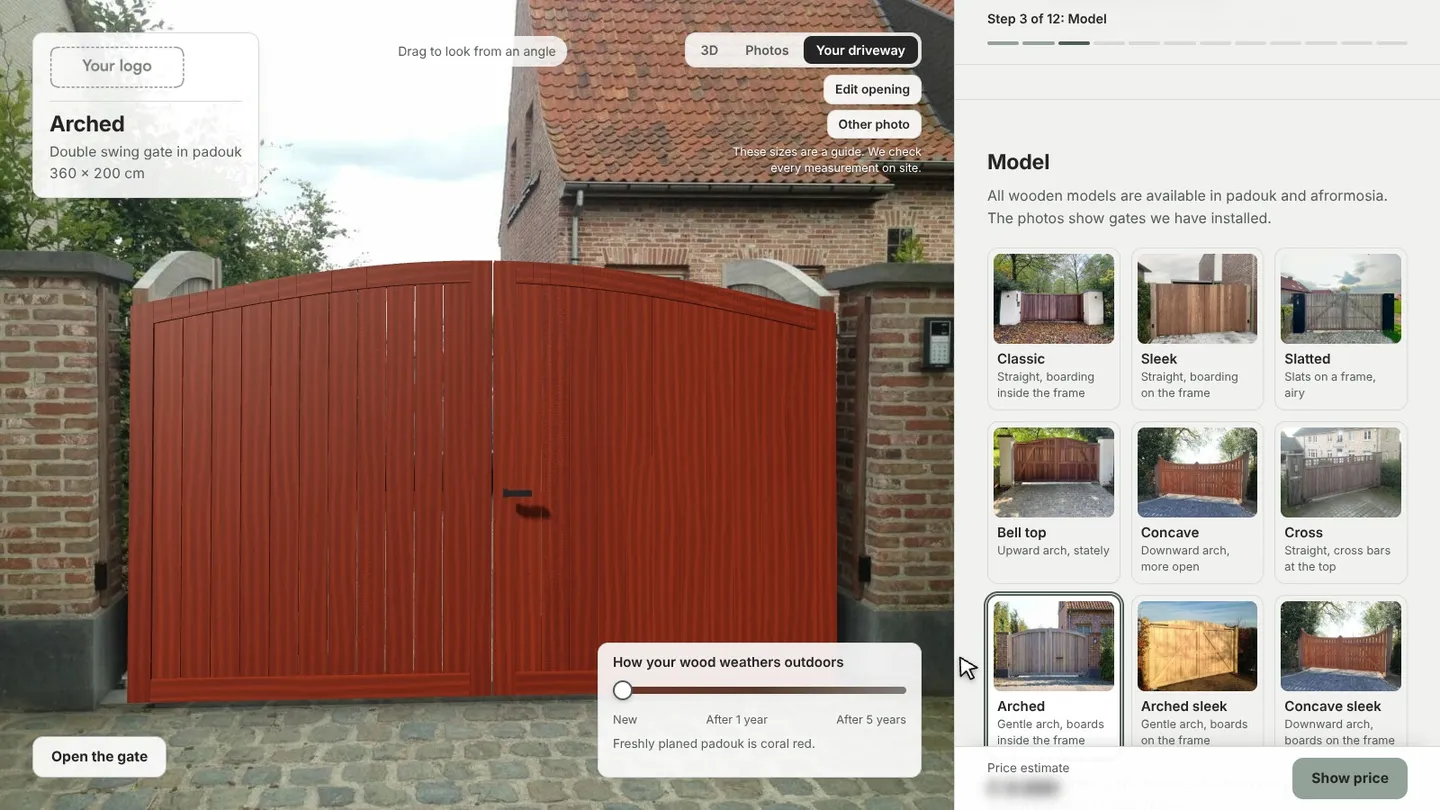 A gate on a photo of a driveway